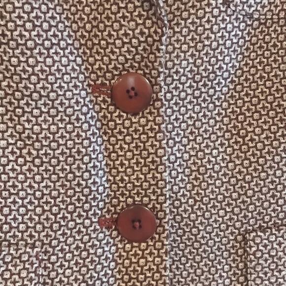 Monroe & Main Tweed Two Button Burgundy Deep Red & Cream Lined Fitted Blazer 8 - Picture 8 of 11